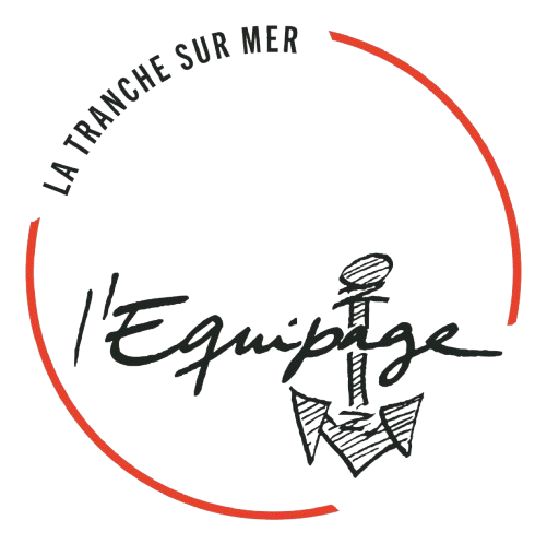 rond avec écrit la tranche sur mer avec au centre l'équipage